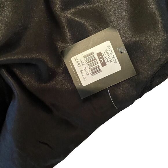 Black Satin Robe Just Sexy Sz 2X/3X NWT - Picture 8 of 9